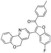 [5-FLUORO-3-(10H-9-OXA-4-AZA-PHENANTHREN-2-YL)-BENZOFURAN-2-YL]-P-TOLYL-METHANONE Struktur