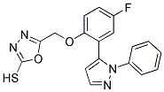 5-{[4-FLUORO-2-(1-PHENYL-1H-PYRAZOL-5-YL)PHENOXY]-METHYL}-1,3,4-OXADIAZOLE-2-THIOL Struktur