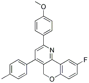 6-FLUORO-3-(4-METHOXY-PHENYL)-1-P-TOLYL-10H-9-OXA-4-AZA-PHENANTHRENE Struktur