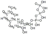 THYMIDINE-13C10 15N2 5'-TRIPHOSPHATE Struktur