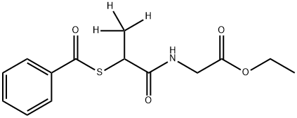 N-(2-BENZOYLMERCAPTOPROPIONYL)GLYCINE-D3 ETHYL ESTER Struktur