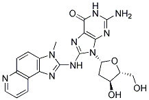 N-(DEOXYGUANOSIN-8-YL)-2-AMINO-3-METHYL-3H-IMIDAZO[4,5-F]QUINOLINE Struktur