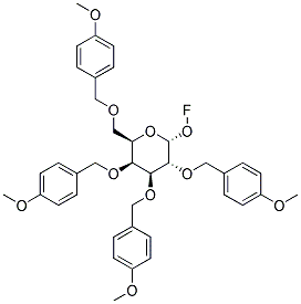 FLUORO 2,3,4,6-TETRA-O-(4-METHOXYBENZYL)-A-D-GALACTOPYRANOSIDE Struktur