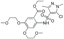 ETHYL 2-{[(5-CHLORO-1,3-DIMETHYL-1H-PYRAZOL-4-YL)SULPHONYL]AMINO}-4,5-BIS(2-METHOXYETHOXY)BENZOATE Struktur