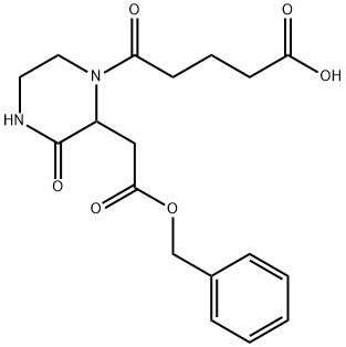 5-{2-[2-(BENZYLOXY)-2-OXOETHYL]-3-OXO-1-PIPERAZINYL}-5-OXOPENTANOIC ACID Struktur