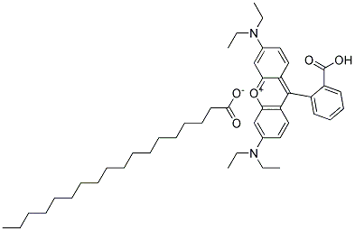 9-(2-carboxyphenyl)-3,6-bis(diethylamino)xanthylium stearate Struktur