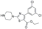 Ethyl 2-(Piperazine-1-Yl)-4-(3,5-Dichlorophenyl)-5-Thiazolecarboxylate Struktur