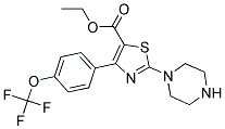 Ethyl 2-(Piperazine-1-Yl)-4-(4-Trifluoromethoxyphenyl)-5-Thiazolecarboxylate Struktur