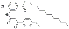 4-Chloro-3-[3-(4-methoxy-phenyl)-3-oxo-propionylemino] -benzoic-acid dodecyl ester Struktur