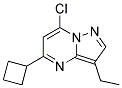 7-chloro-5-cyclobutyl-3-ethylpyrazolo[1,5-a]pyrimidine Struktur