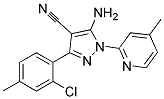 5-amino-3-(2-chloro-4-methylphenyl)-1-(4-methylpyridin-2-yl)-1H-pyrazole-4-carbonitrile Struktur