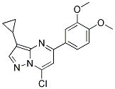 7-chloro-3-cyclopropyl-5-(3,4-dimethoxyphenyl)pyrazolo[1,5-a]pyrimidine Struktur