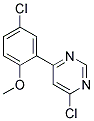 4-Chloro-6-(5-chloro-2-methoxy-phenyl)-pyrimidine Struktur