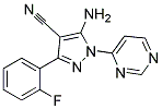 5-amino-3-(2-fluorophenyl)-1-pyrimidin-4-yl-1H-pyrazole-4-carbonitrile Struktur