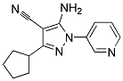 5-amino-3-cyclopentyl-1-pyridin-3-yl-1H-pyrazole-4-carbonitrile Struktur