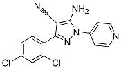 5-amino-3-(2,4-dichlorophenyl)-1-pyridin-4-yl-1H-pyrazole-4-carbonitrile Struktur