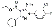 ethyl 5-amino-1-(3-chloro-4-fluorophenyl)-3-cyclopentyl-1H-pyrazole-4-carboxylate Struktur