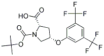 (2S,4S)-4-[3,5-bis(trifluoromethyl)phenoxy]-1-(tert-butoxycarbonyl)pyrrolidine-2-carboxylic acid Struktur