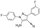 5-amino-3-(3-fluorophenyl)-1-(4-fluorophenyl)-1H-pyrazole-4-carbonitrile Struktur