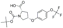 (2S,4S)-1-(tert-butoxycarbonyl)-4-[4-(trifluoromethoxy)phenoxy]pyrrolidine-2-carboxylic acid Struktur