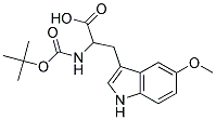 2-[(tert-butoxycarbonyl)amino]-3-(5-methoxy-1H-indol-3-yl)propanoic acid Struktur