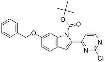 6-Benzyloxy-2-(2-chloro-pyrimidin-4-yl)-indole-1-carboxylic acid tert-butyl ester Struktur