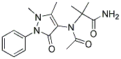 2-(N-(2,3-DIMETHYL-5-OXO-1-PHENYL-3-PYRAZOLIN-4-YL)ACETAMIDO)-2-METHYLPROPIONAMIDE Struktur