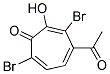 4-ACETYL-3,7-DIBROMO-2-HYDROXY-2,4,6-CYCLOHEPTATRIENONE Struktur