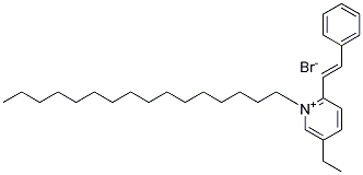 TRANS-5-ETHYL-1-HEXADECYL-2-STYRYLPYRIDINIUMBROMIDE Struktur