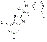 5,7-Dichlorothiazolo[4,5-d]pyrimidin-2-sulfonicacid(3-chlorophenyl)methylamide Struktur