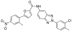 5-(2-Methyl-4-nitro-phenyl)-furan-2-carboxylicacid[2-(3-chloro-4-methyl-phenyl)-2H-benzotriazol-5-yl]-amide Struktur