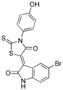 (3Z)-5-Bromo-3-[3-(4-hydroxyphenyl)-4-oxo-2-thioxo-1,3-thiazolidin-5-ylidene]-1,3-dihydro-2H-indol-2-one Struktur