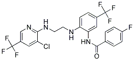 N-(2-((2-((3-Chloro-5-(trifluoromethyl)-2-pyridinyl)amino)ethyl)amino)-5-(trifluoromethyl)phenyl)-4-fluorobenzenecarboxamide Struktur