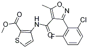 Methyl 3-((3-(2-chloro-6-fluorophenyl)-5-methylisoxazole-4-yl)carbonylamino)thiophen-2-carboxylate Struktur