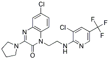 6-Chloro-1-(2-((3-chloro-5-(trifluoromethyl)-2-pyridinyl)amino)ethyl)-3-(1-pyrrolidinyl)-2(1H)-quinoxalinone Struktur