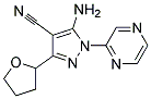 5-amino-3-(tetrahydrofuran-2-yl)-1-pyrazin-2-yl-1H-pyrazole-4-carbonitrile Struktur