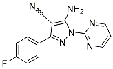 5-amino-3-(4-fluorophenyl)-1-pyrimidin-2-yl-1H-pyrazole-4-carbonitrile Struktur