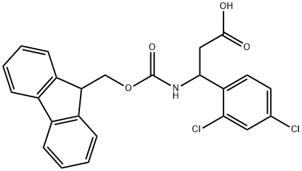 3-(2,4-dichlorophenyl)-3-{[(9H-fluoren-9-ylmethoxy)carbonyl]amino}propanoic acid Struktur