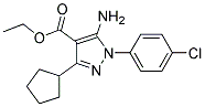 ethyl 5-amino-1-(4-chlorophenyl)-3-cyclopentyl-1H-pyrazole-4-carboxylate Struktur