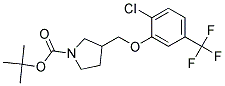 3-(2-Chloro-5-trifluoromethyl-phenoxymethyl)-pyrrolidine-1-carboxylic acid tert-butyl ester Struktur