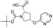 (2S,4S)-1-(tert-butoxycarbonyl)-4-(pyrimidin-4-yloxy)pyrrolidine-2-carboxylic acid Struktur