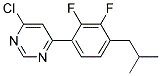 4-Chloro-6-(2,3-difluoro-4-isobutyl-phenyl)-pyrimidine Struktur