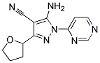 5-amino-3-(tetrahydrofuran-2-yl)-1-pyrimidin-4-yl-1H-pyrazole-4-carbonitrile Struktur