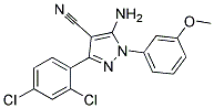 5-amino-3-(2,4-dichlorophenyl)-1-(3-methoxyphenyl)-1H-pyrazole-4-carbonitrile Struktur