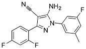 5-amino-1-(3-fluoro-5-methylphenyl)-3-(2,4-difluorophenyl)-1H-pyrazole-4-carbonitrile Struktur