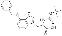 2-[(tert-butoxycarbonyl)amino]-3-[7-(benzyloxy)-1H-indol-3-yl]propanoic acid Struktur