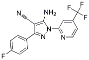 5-amino-3-(4-fluorophenyl)-1-[4-(trifluoromethyl)pyridin-2-yl]-1H-pyrazole-4-carbonitril Struktur