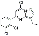 7-chloro-5-(2,3-dichlorophenyl)-3-ethylpyrazolo[1,5-a]pyrimidine Struktur