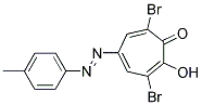 3,7-DIBROMO-2-HYDROXY-5-(P-TOLYLAZO)-2,4,6-CYCLOHEPTATRIENONE Struktur