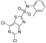 5,7-Dichlorothiazolo[4,5-d]pyrimidin-2-sulfonicacidmethyl(2-methylphenyl)amide Struktur